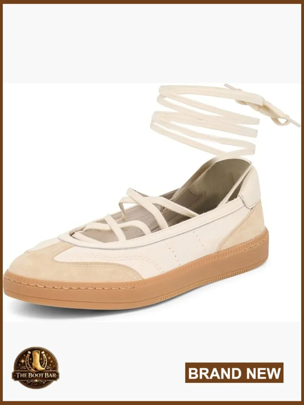 Ballet Flat with Leather Upper and Rubber Sole